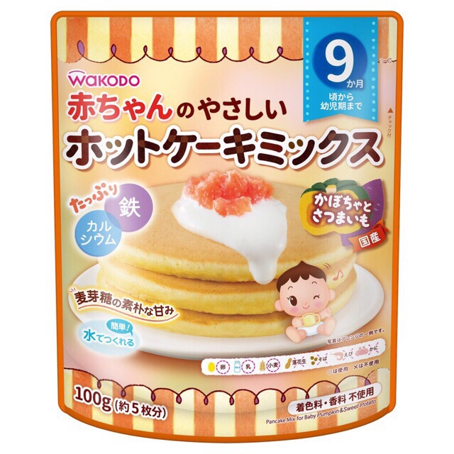 Bột làm bánh Pancake Wakodo 9m+ 100gr Nhật Bản