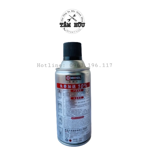 Sơn chịu nhiệt, chống cháy MICHEL 400ml màu đen mờ - Sơn pô xe Máy CAM KẾT CHÍNH HÃNG