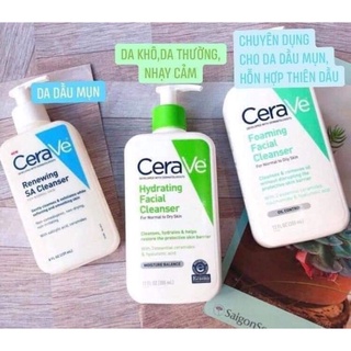 Sữa rửa mặt Cerave, srm cerave 473ml bản Pháp