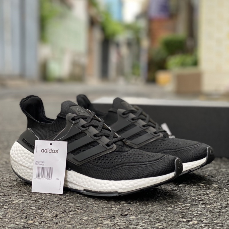 Giày ultraboost 2021 đen đế trắng nam, giầy chạy bộ