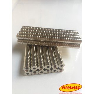 50 viên nam châm 10x3 lỗ M2.5, nam châm câu cá, nam châm bắt vít, nam châm có lỗ côn