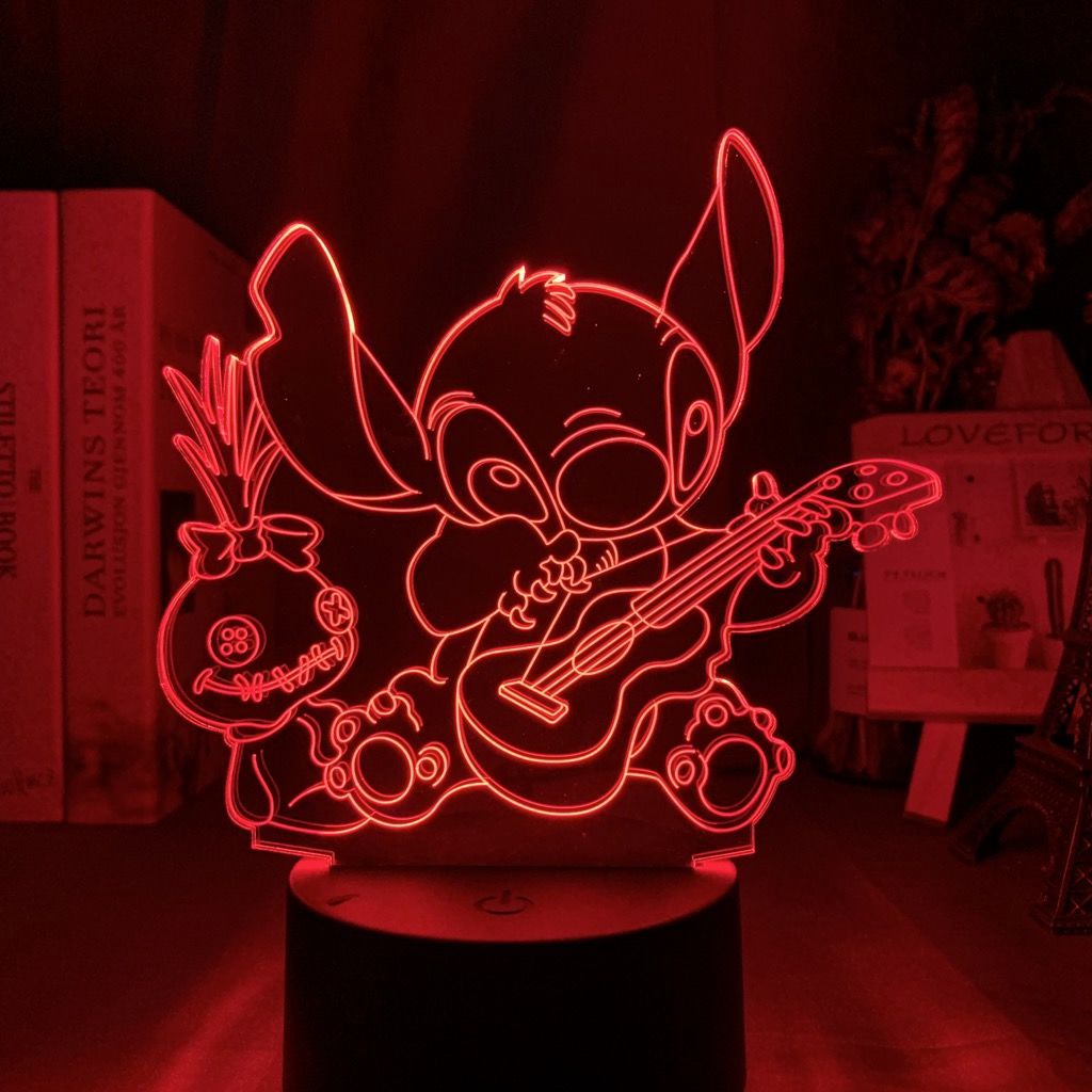 Đèn Ngủ led Nhiều Màu Hình Chú Chó stitch Dễ Thương Trang Trí Phòng Ngủ Cho Bé