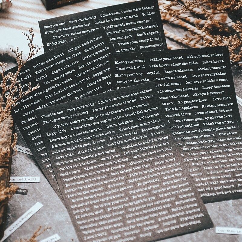 𝓚𝓻𝓲𝓼𝓷𝓪.𝓻𝓸𝓸𝓶 ♡ Set 4 tờ/ 8 tờ sticker quotes  tiếng anh trang trí sổ