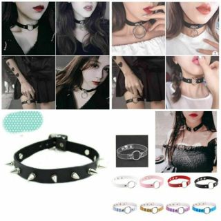 Vòng chocker da pu nhiều mẫu gothic