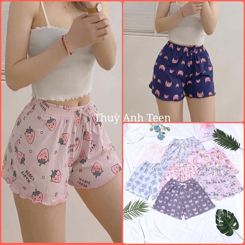 [Mã FAMAYWA giảm 10K đơn 50K] [TẶNG GÓI XẢ VẢI] Quần short nữ, quần ngủ in hình cute, quần thun hoạ tiết siêu xinh