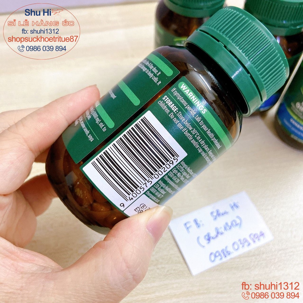 (Mẫu mới) Viên uống bổ não, hoạt huyết dưỡng não thompson's one a day ginkgo 6000mg 60 viên của úc, ginkgo thompson