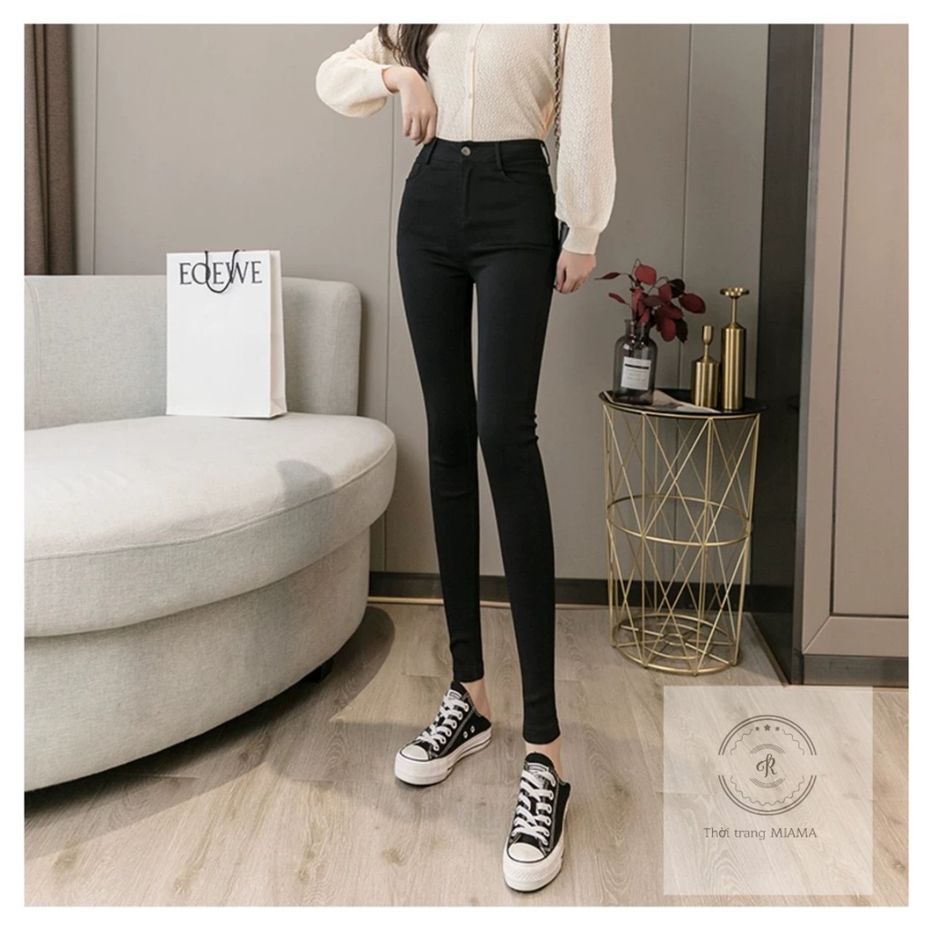 Quần legging nữ cạp cao khóa kéo nâng mông dáng dài chất vải Umi hàn - Quần tregging nữ công sở ống bó ôm mặc đi học làm