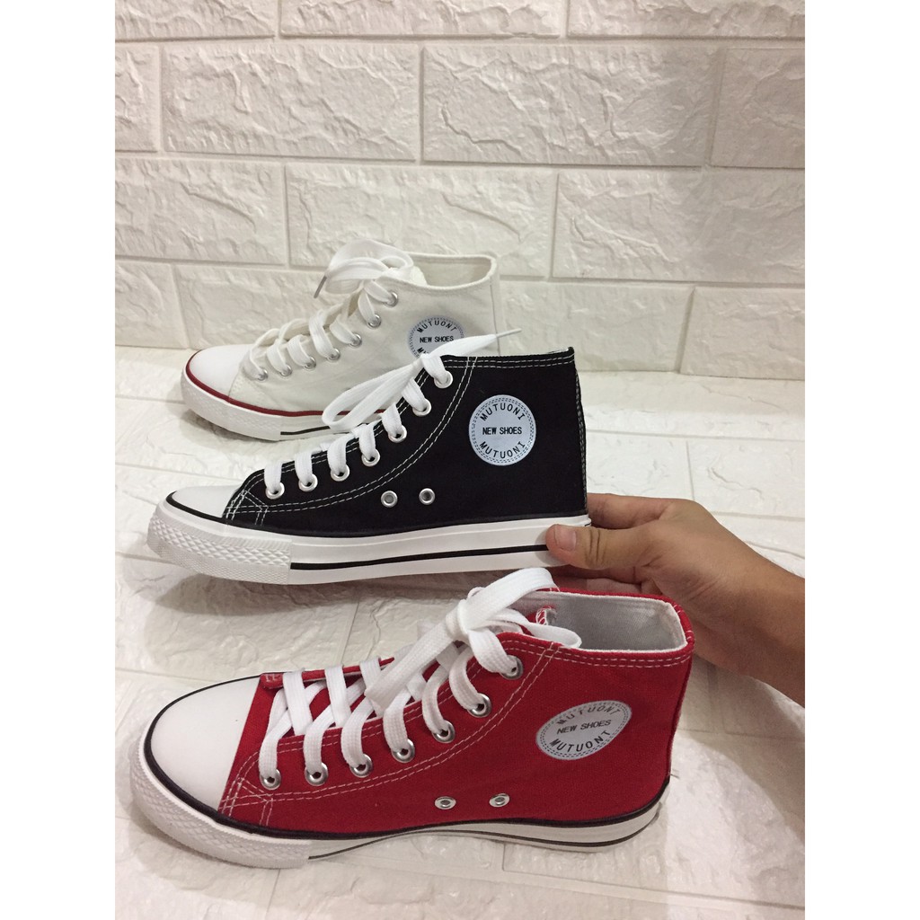 Giày nam nữ ,giày thể thao cao cổ vải ba màu M618 | BigBuy360 - bigbuy360.vn