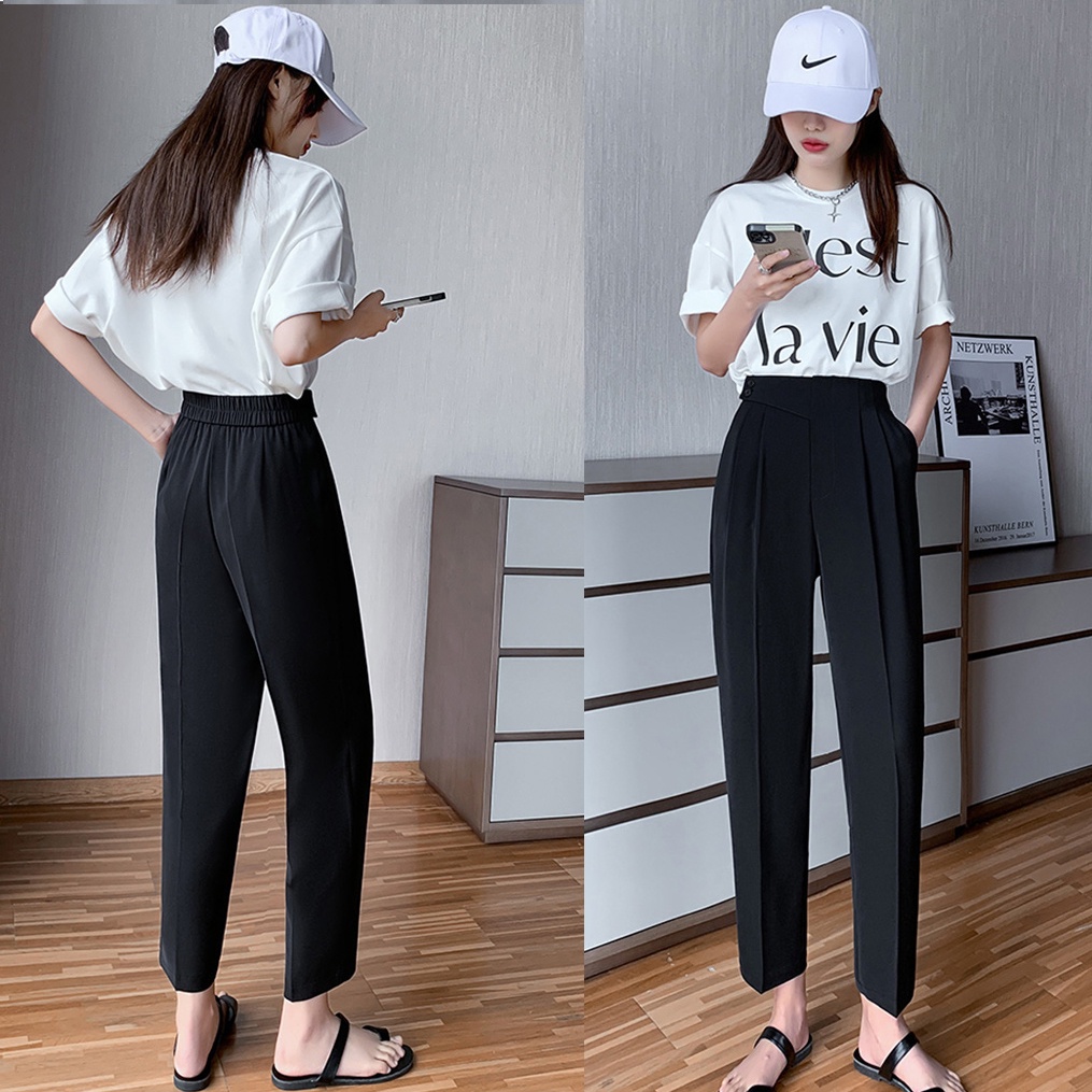 Quần tây baggy nữ lưng thun sau cạp xéo dáng công sở siêu XINH