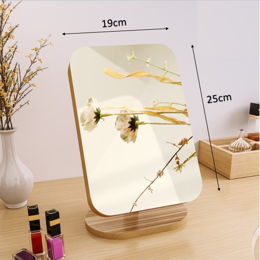 GƯƠNG ĐỂ BÀN - GƯƠNG TRANG ĐIỂM BẰNG GỖ - TẶNG KÈM BÚT VẼ | BigBuy360 - bigbuy360.vn