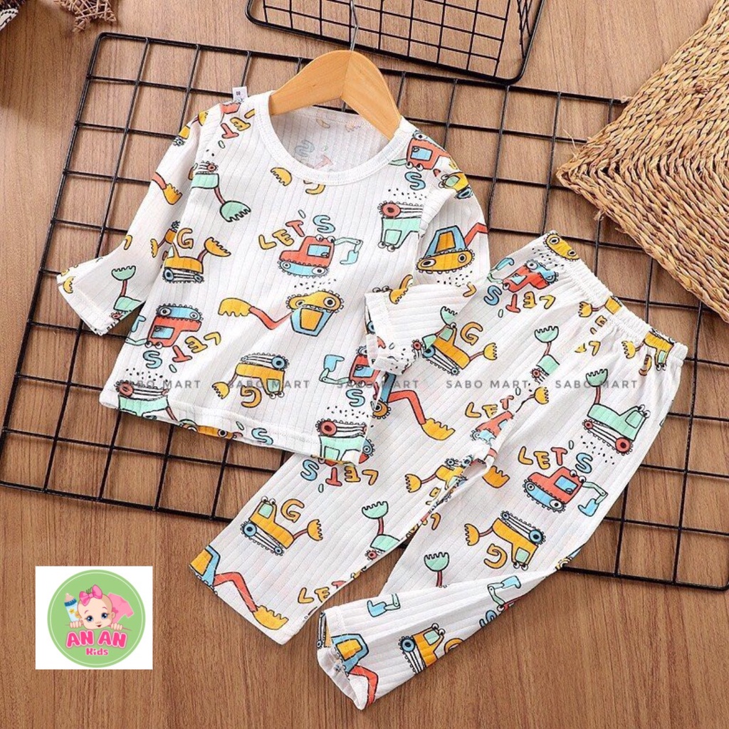 (HÀNG ĐẸP) Bộ Cotton Giấy Dài tay Khuy vai cho bé từ 4-14kg, Bộ đồ cotton giấy dài tay 4 mùa