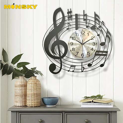 Đồng hồ treo tường MONSKY GCLOCK loại 55X58 (cm) cao cấp làm từ kim loại sơn tĩnh điện chạy máy kim trôi chuẩn (2004)