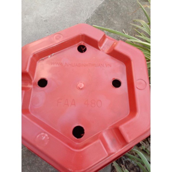 Chậu nhựa trồng cây lục giác FA 350, Fa380, Fa450, FA480 màu đỏ gạch đủ size