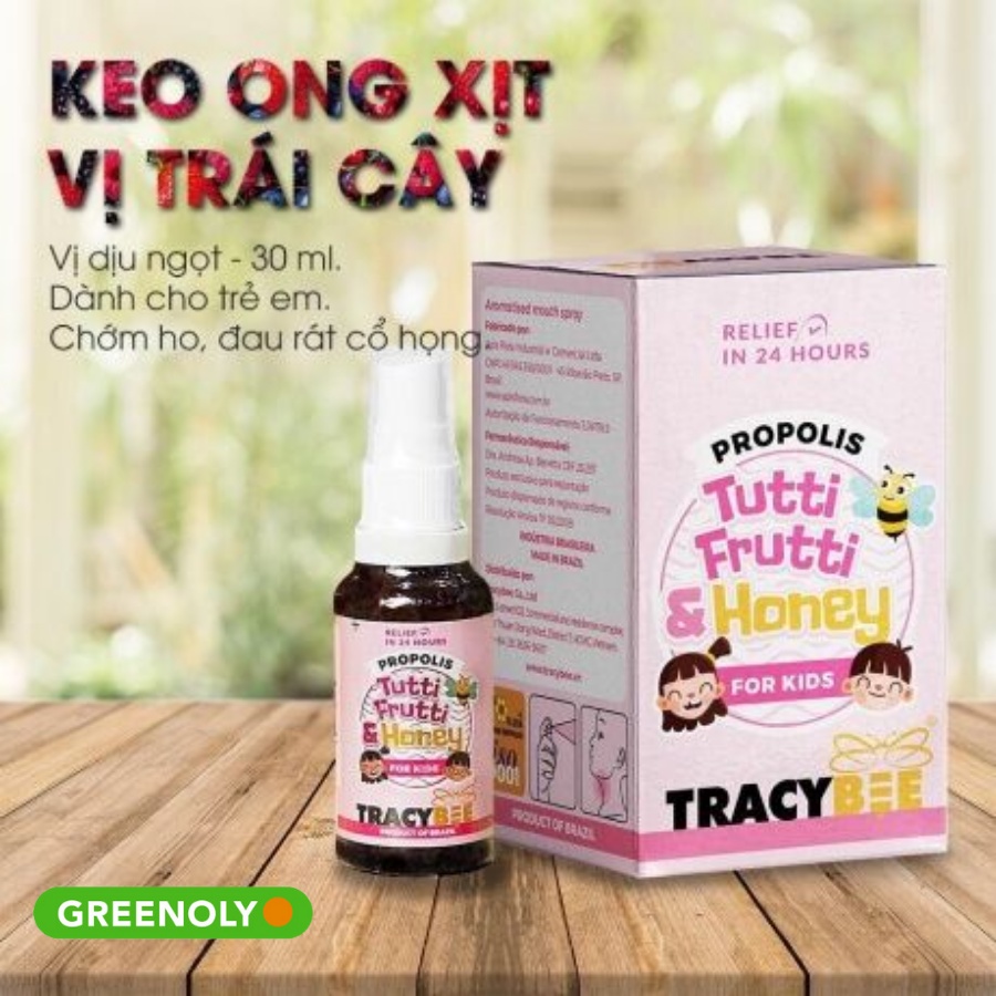 Xịt Keo Ong Xanh Hỗ Trợ Giảm Ho Đau Họng Tracybee Dùng Được Cho Trẻ Nhỏ