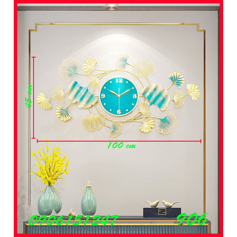 Đồng hồ treo tường trang trí decor 906 kích thước 100 x 45 cm