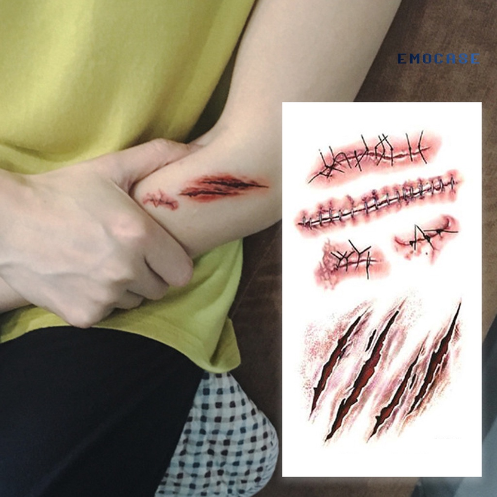 Hình Xăm Dán Vết Thương Thoáng Khí Lâu Trôi Phong Cách Halloween