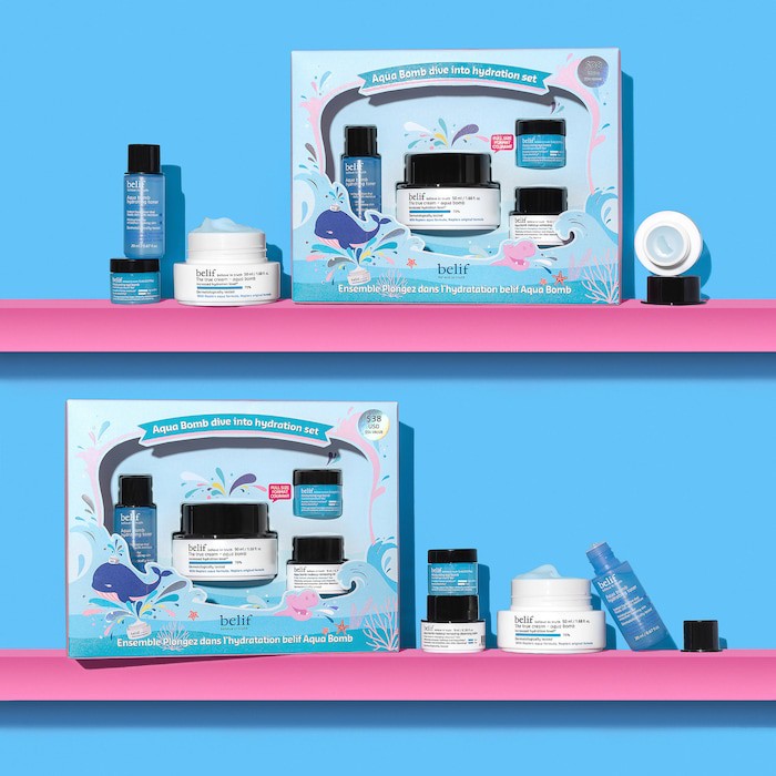 Belif - Set dưỡng da 4 món Belif Moisture Aqua Bomb Dive Into Hydration Set