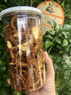 khô heo chấy tỏi lon 250g
