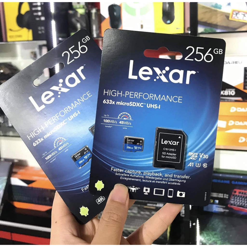 Thẻ nhớ 256GB  Lexar microSDHC / microSDXC ™ UHS-I 633x - Class10-100mb/s