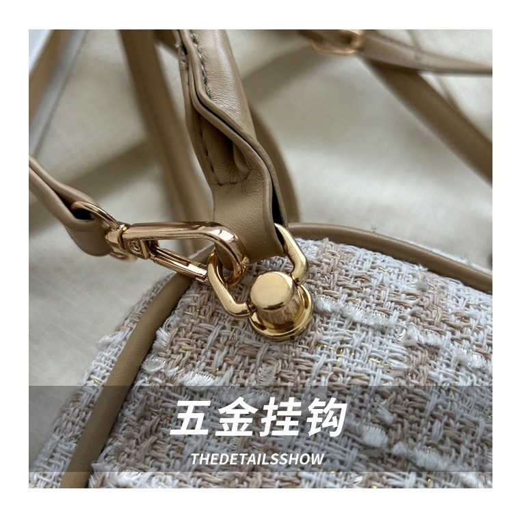 Túi xách JASMIN NOIR đeo chéo bằng len kẻ sọc caro cho nữ