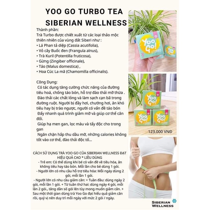 Trà Thảo Mộc Yoo go Turbo Tea Body T (Thải độc, Giảm Cân, Giảm Mỡ Nội Tạng) chính hãng của Nga