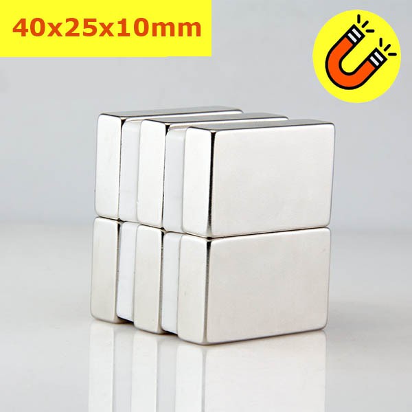 Nam châm đất hiếm 40x25x5/10mm siêu mạnh N42