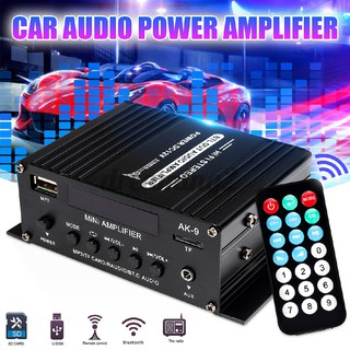AK9 40W Mini bluetooth Xe khuếch đại công suất âm thanh HIFI Digital AMP FM Radio Thẻ SD U Đĩa AUX Đầu vào 12V -DC4108