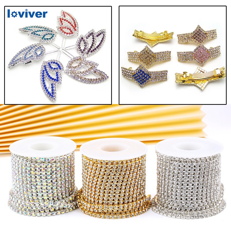 DIY Crystal 10 Yard Kim cương giả Đóng dây chuyền Thủ công may trong suốt