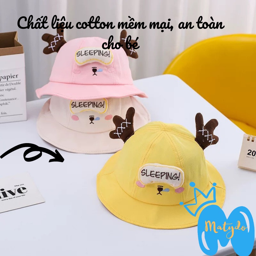 Mũ cho bé trai bé gái MATYDO rộng vành hình sleep cute đáng yêu phụ kiện mũ nón trẻ em