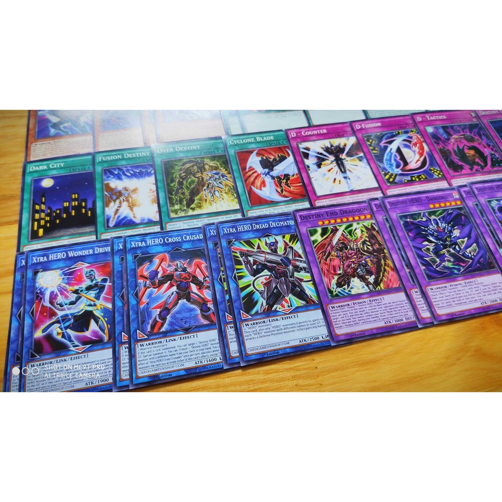 Bài Yugioh ❤️FREESHIP❤️ Thẻ bài Yugioh D-HERO Edo Phoenix deck 54 lá