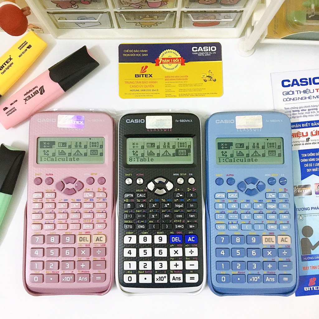 Máy tính Casio FX 580VN X  chính hãng  nhập khẩu thái lan bảo hành 7 năm có tiếng việt, Máy tính học sinh cầm tay fx 580