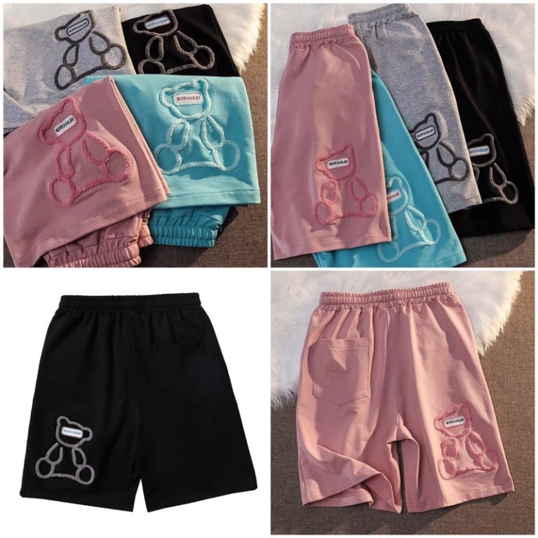 Quần Short Gấu thêu Unisex 🦋 Quần Đùi Nữ Gấu thêu 4 Màu 🦋 | BigBuy360 - bigbuy360.vn