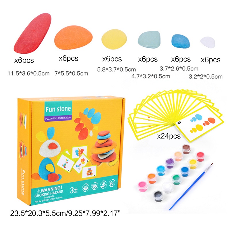 Bộ Đá Xếp Chồng Lên Nhau Dùng Làm Tranh DIY Cho Bé Mẫu Giáo