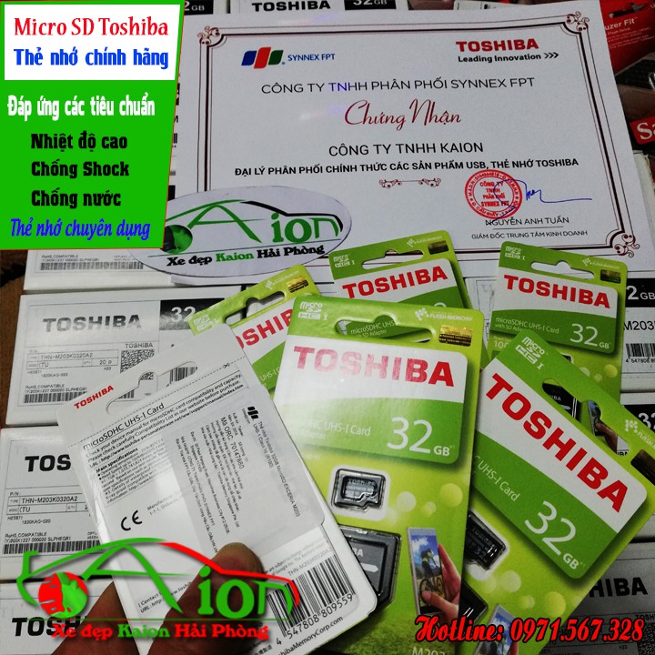 Thẻ Nhớ Toshiba Micro-SD 32GB - chuyên dụng cho Camera Hành Trình, Cam IP, Điện thoại | Thẻ Nhớ MSD32GB - Chính Hãng