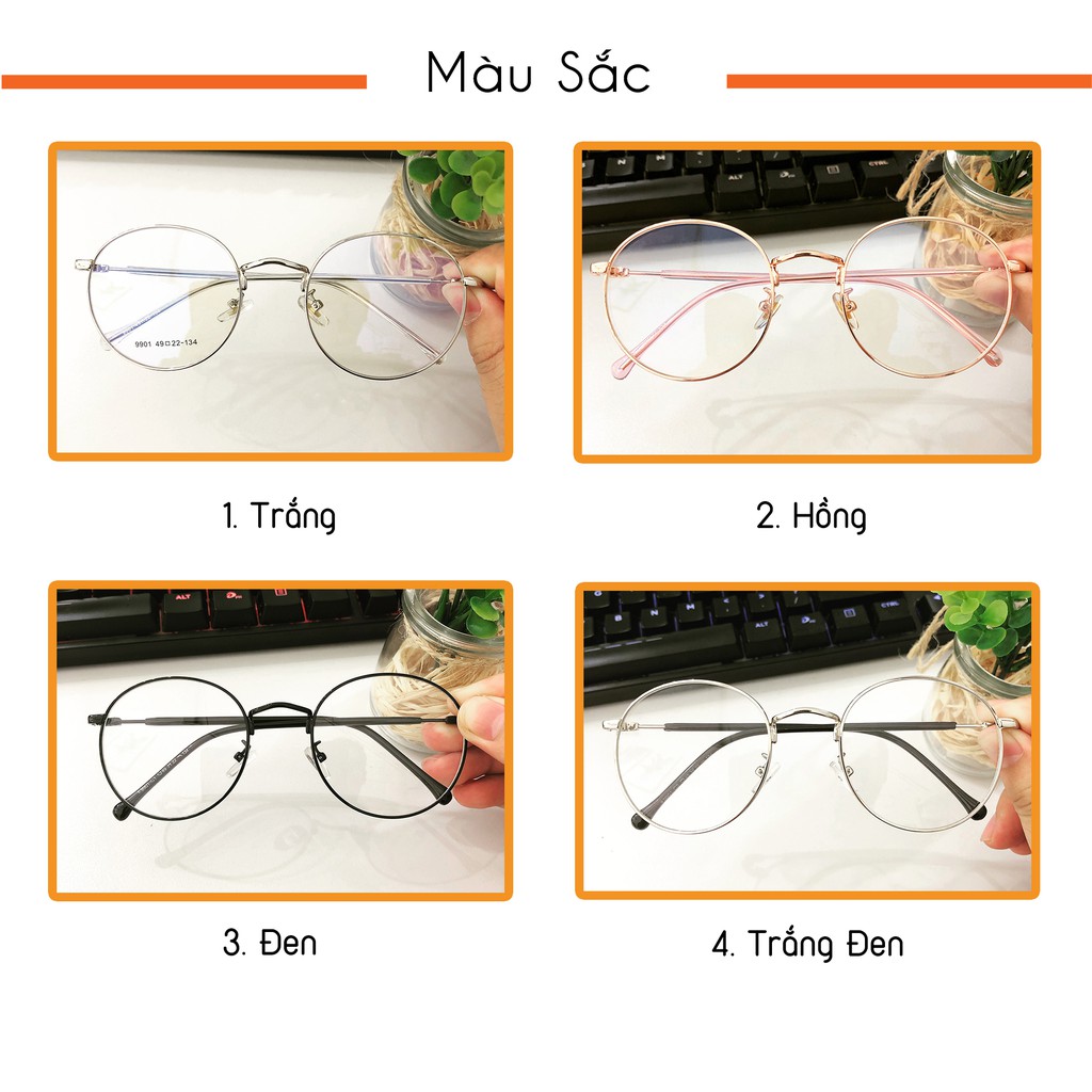 Gọng kính cận nam nữ tròn to vintage, kim loại nhiều màu dễ đeo thời trang ulzzang Lani 2297 - Lắp Kính Mắt Theo Yêu Cầu | BigBuy360 - bigbuy360.vn