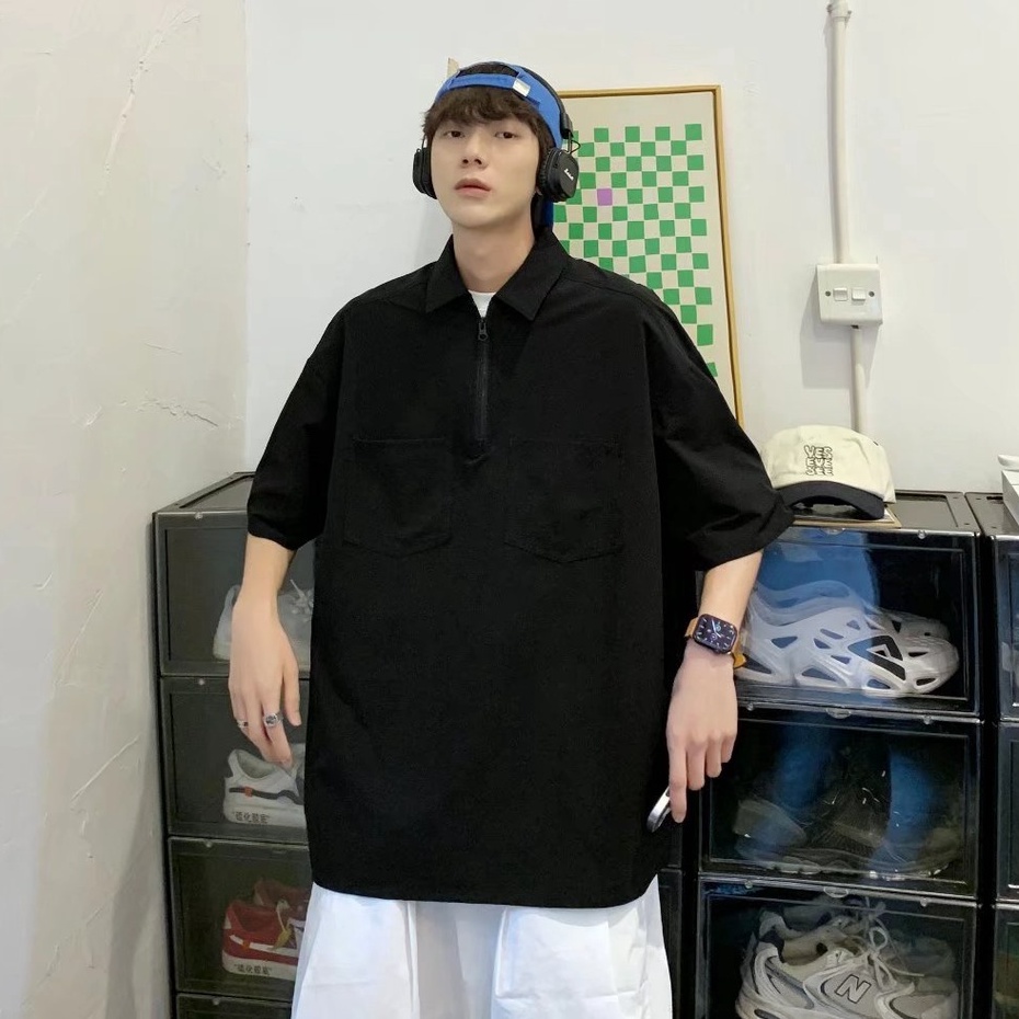 Áo Polo Nam Phong Cách Hàn Quốc Polo Nam Thời Trang Áo Phông Polo Nam Tiếng Nhật áo Thun Có Cổ Nữ From Rộng áo Thun Nam Có Cổ