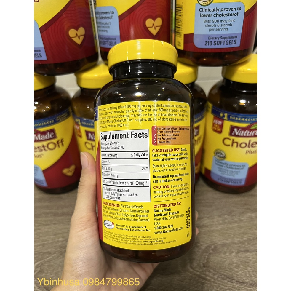 Viên uống giảm Cholesterol Nature Made CholestOff Plus 210 viên của Mỹ