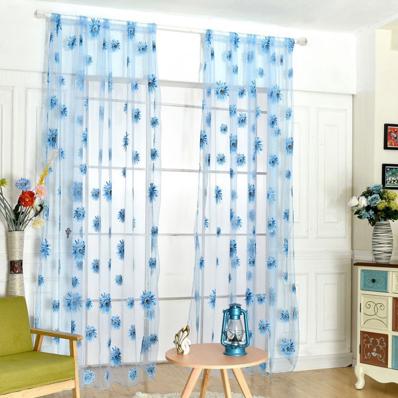 Rèm cửa trang trí hình hoa hướng dương 200cm X 95 cm