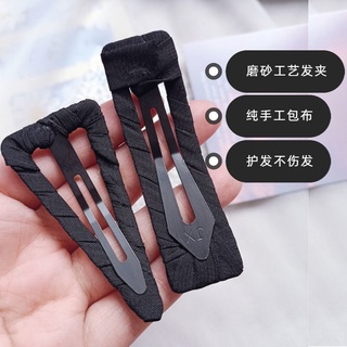 Kẹp tóc hàn quốc kẹp tóc mái bằng vải màu đen đơn giản phong cách hàn quốc dành cho nữ