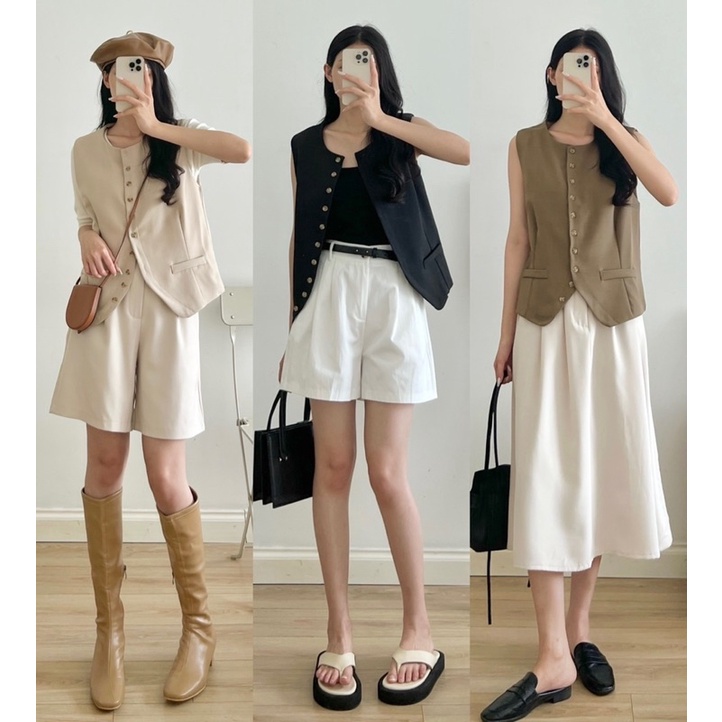 Áo gile vest 10 khuy gỗ 30