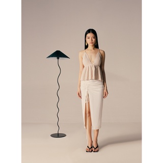Nudieye - chân váy lụa rút dây elaine gathered silk skirt