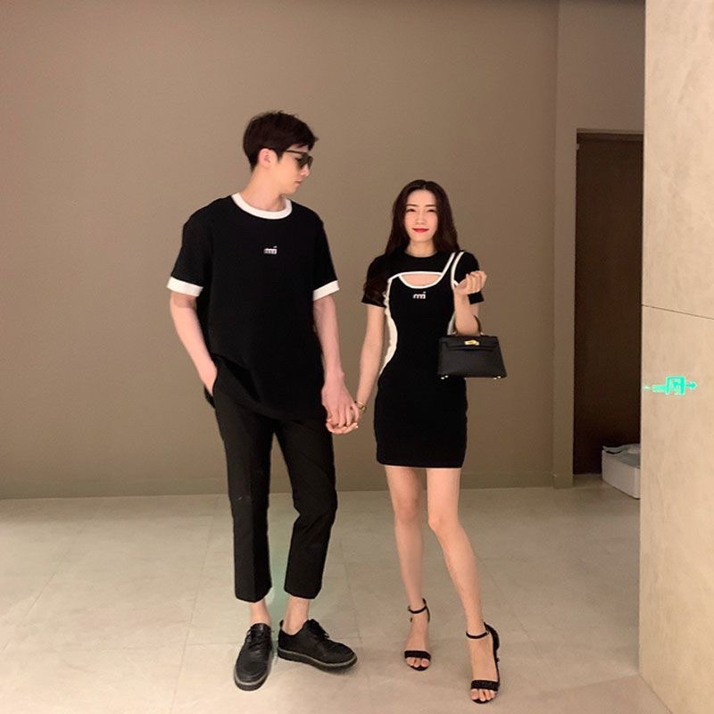 Set áo váy đôi nam nữ khoét eo cực xinh