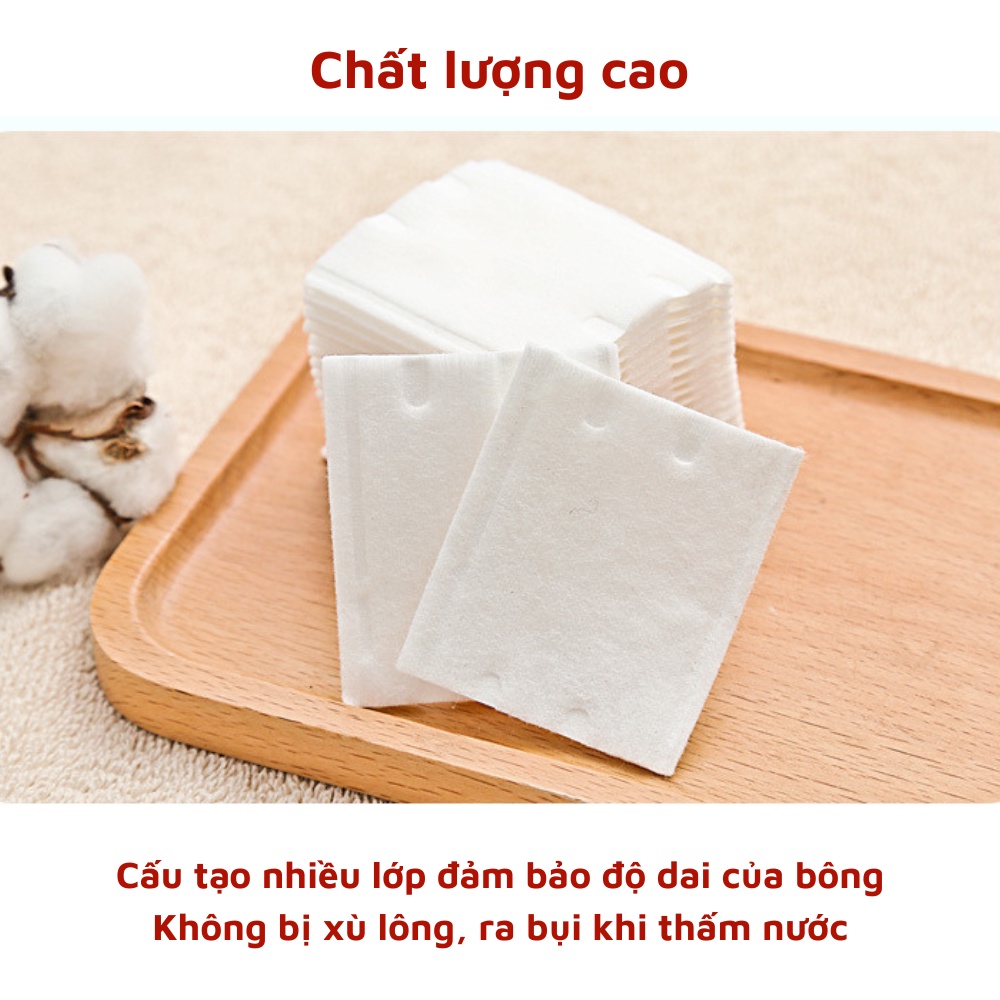 Bông tẩy trang 3 lớp Cotton Pads túi  222 miếng ít xơ chất liệu chất lượng cao hoàn toàn tự nhiên