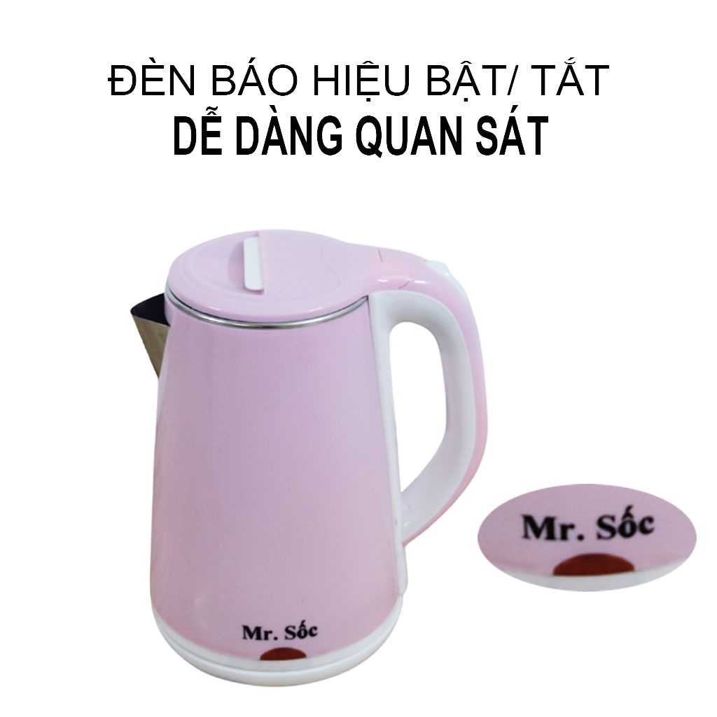 Ấm Siêu Tốc Mr.Sốc(2.3L), Bảo Hành 12 Tháng, Hàng Chính Hãng - Ấm Đun Nước Siêu Tốc Mr.113