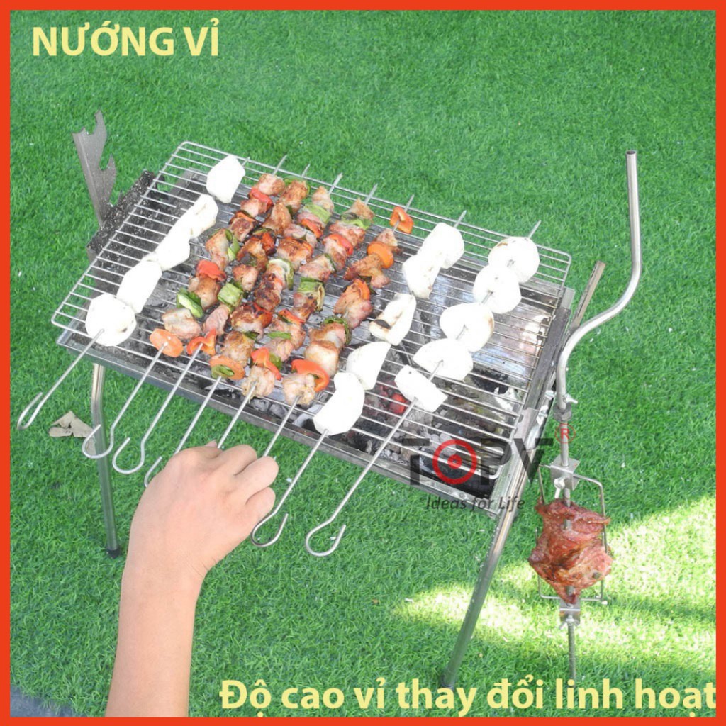 Bếp nướng than hoa ngoài trời 2 in 1 TopV DNM, lò nướng than hoa không