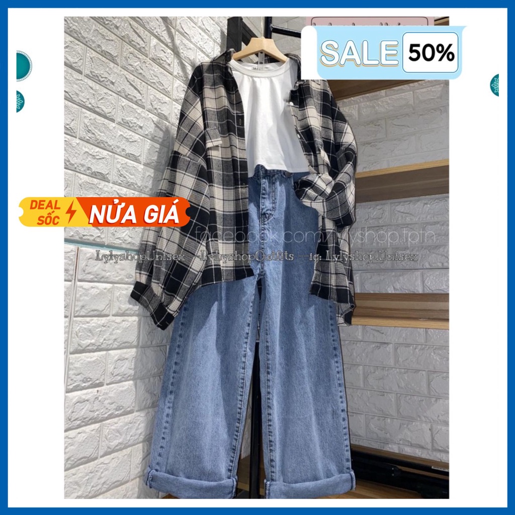 Quần jean nữ ống rộng quần bò nữ lưng cao ống suông đứng  phong cách Hàn Quốc Ullzang thời trang đường phố 4 mùa | BigBuy360 - bigbuy360.vn