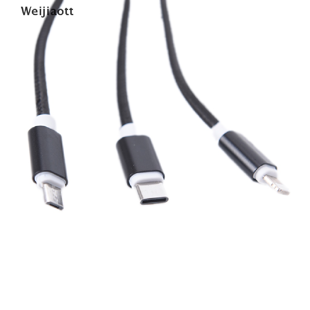 Cáp sạc Weijiaott 3 trong 1 cổng Type-C Micro USB cho iPhone Android