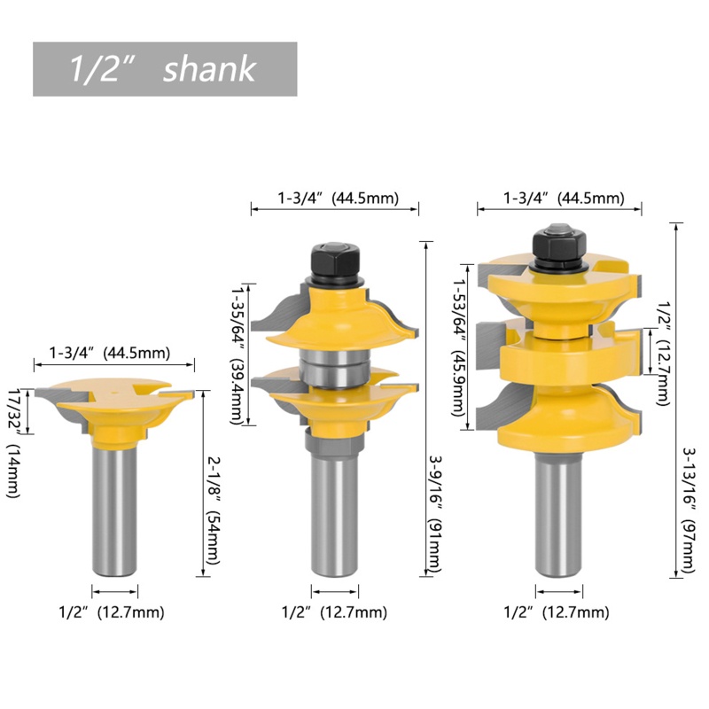 Mũi Phay Gỗ 12 / 12 / 7mm 3x Chuyên Dụng Chất Lượng Cao