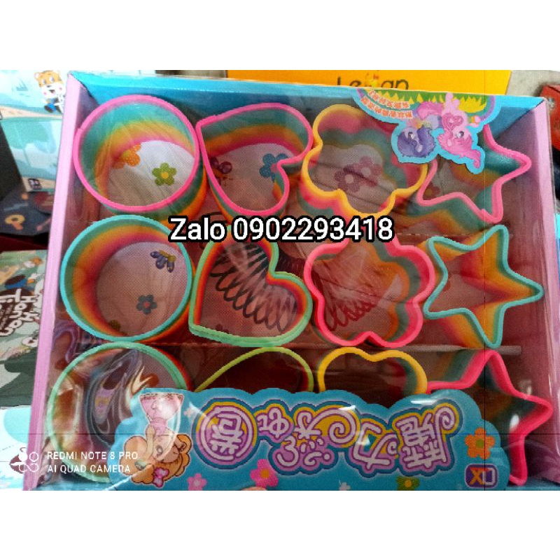 Hộp 12 Chiếc Lò Xo Cầu Vòng Loại Lớn Nhìu Hình Siêu Đẹp Đồ Chơi Giải Trí Của Bé