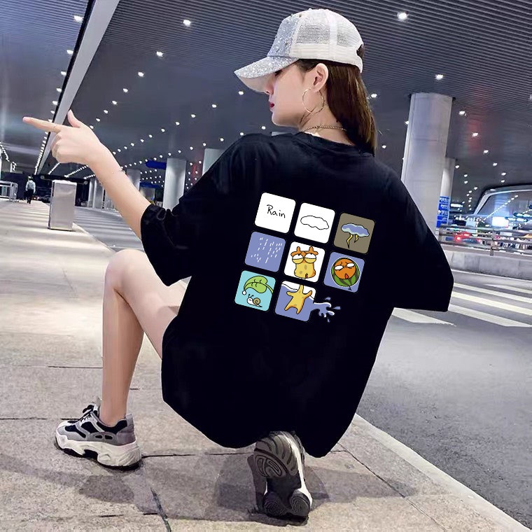 ÁO THUN TAY LỠ UNISEX NỮ IN PÉT ICON MẶC SAU CỰC ĐẸP